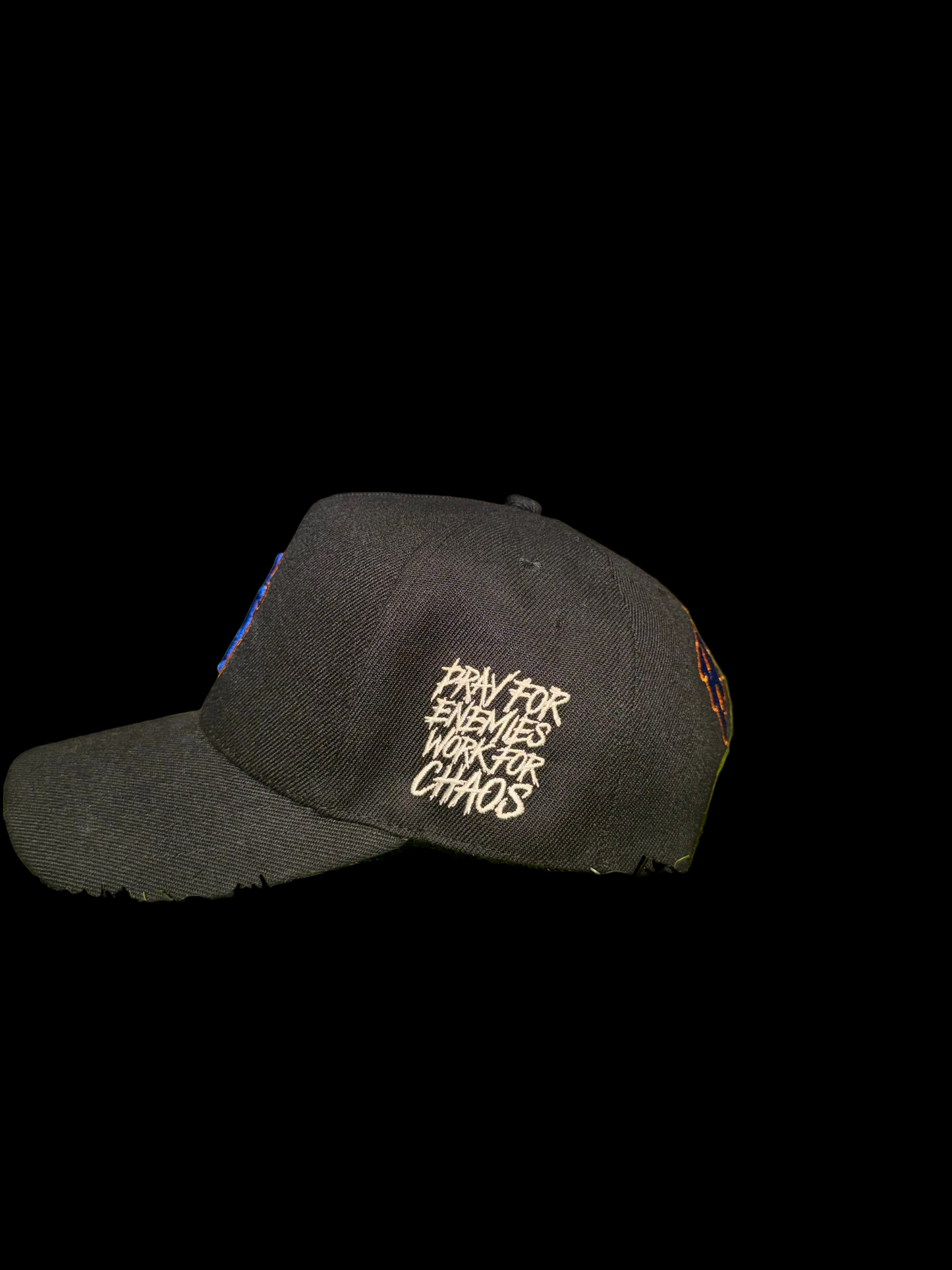 HVLTS "NY" Distressed Trucker Hat - Black/Blue